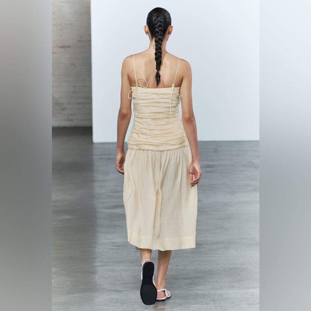 ZARA DRAPED MIDI DRESS ZW COLLECTION - Picture 7 of 14